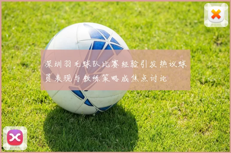 深圳羽毛球队比赛经验引发热议球员表现与教练策略成焦点讨论